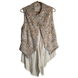 Knitted & Knotted Used Knit Crochet Wool & Cashmere Blend Athleisure Vest Warm